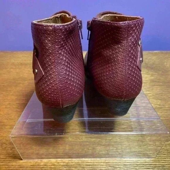 Rockport Women's Brynn Ruched Maroon/Brown Ankle Boot Size 7.5‎ - Picture 3 of 9